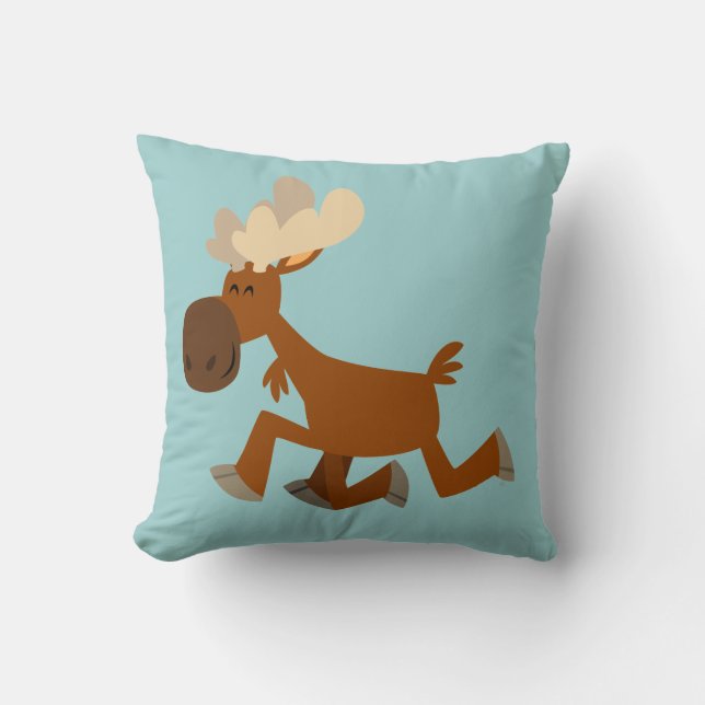 Cute Cartoon Merry Moose Pillow Kussen (Voorkant)