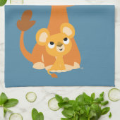 Cute Cartoon Moeder Loness en Cub Theedoek (Gevouwen)