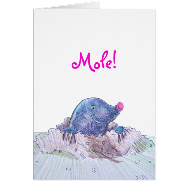 Cute Cartoon Mole en Molehill (Voorkant)