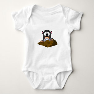 Cute Cartoon Mole Popping Up Out of the Ground Romper