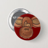 Cute Cartoon Monkey Button (Voorkant /achterkant)