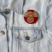 Cute Cartoon Monkey Button (In situ)