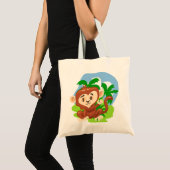 Cute Cartoon Monkey Canvas tas (Voorkant (product))