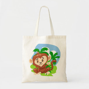 Cute Cartoon Monkey Canvas tas