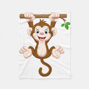 Cute Cartoon Monkey Fleece Deken