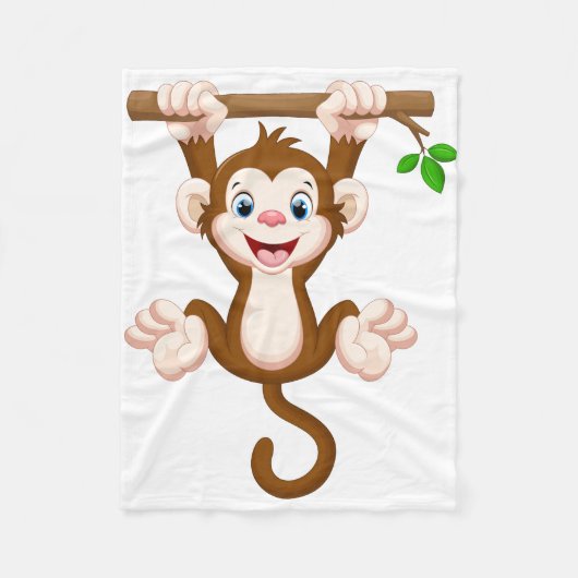 Cute Cartoon Monkey Fleece Deken (Voorkant)