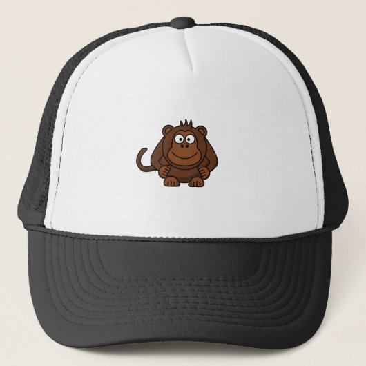 Cute Cartoon Monkey Sjabloon Trucker Pet (Voorkant)