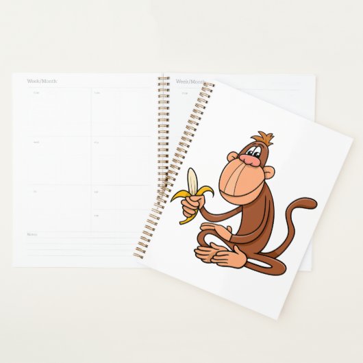 Cute Cartoon Monkey with Banana Funny Animal Planner (Display)