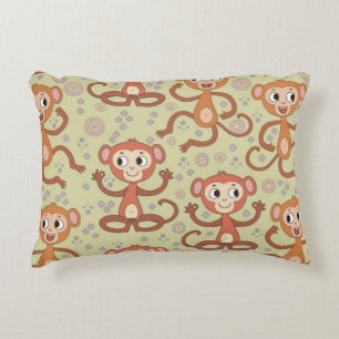 Cute Cartoon Monkeys Accent Kussen