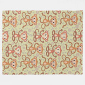 Cute Cartoon Monkeys Fleece Deken (Voorkant (Horizontaal))