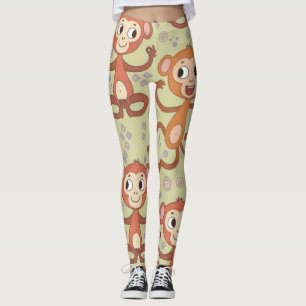 Cute Cartoon Monkeys Leggings