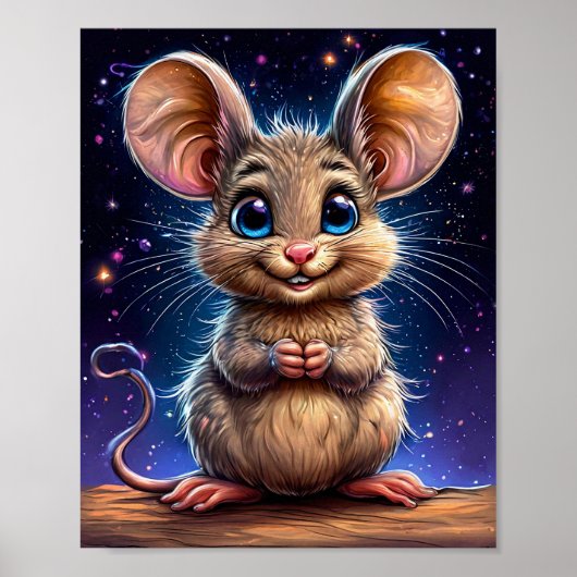 Cute Cartoon Mouse Poster (Voorkant)