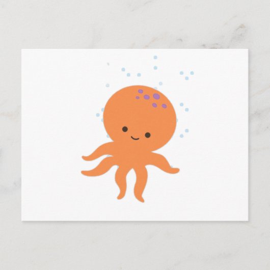 Cute Cartoon Octopus Briefkaart (Voorkant)