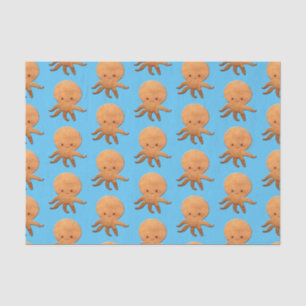 Cute Cartoon octopus met faux watten afdrukken Tissuepapier