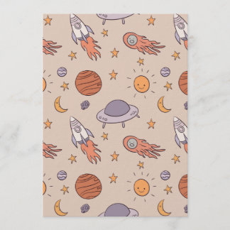 Cute Cartoon Outer Space Seamless Pattern Design Kaart