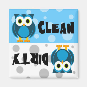 Cute Cartoon Owl Clean/Dirty Dishwasher Magnet Magneet