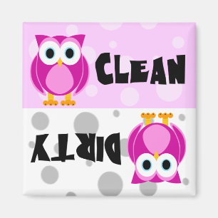 Cute Cartoon Owl Clean/Dirty Dishwasher Magnet Magneet