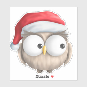 Cute Cartoon Owl Kerstmis Sticker
