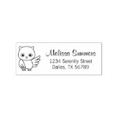 Cute Cartoon Owl Return Address Rubberstempel (Afrduk)