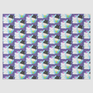 Cute Cartoon Pals - Happy Unicorn & Bird Tissuepapier