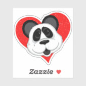 Cute Cartoon Panda Beer met Love Heart Sticker (Vel)
