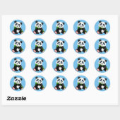 Cute Cartoon Panda Beer Ronde Sticker (Vel)