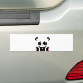 Cute cartoon panda bumpersticker (Op auto)