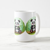 Cute Cartoon Panda on Bamboo Patch Koffiemok (Voorkant rechts)