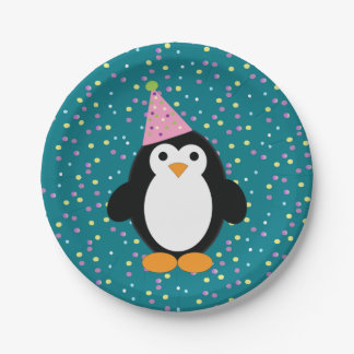 Cute Cartoon Party Penguin Papieren Bordje