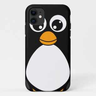 Cute Cartoon Penguin Black en White iPhone 11 Hoesje