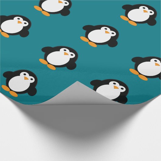 Cute Cartoon Penguin Cadeaupapier (Hoek)