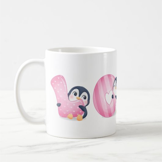Cute Cartoon Penguin Coffee Mok (Links)