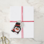 Cute Cartoon Penguin Merry Kerstfeestdag Cadeaulabel (Met Touw)