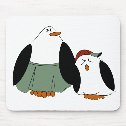 Cute Cartoon Penguins Muismat (Voorkant)