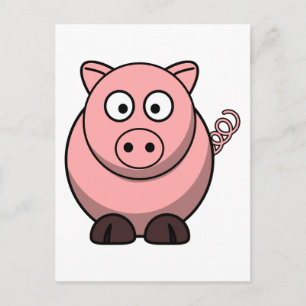 Cute Cartoon Pig Briefkaart