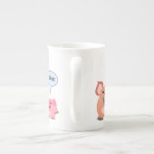 Cute Cartoon Pig Doctor en Patiënt Porselein Kop (Achterkant)