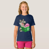 Cute Cartoon pig en Wolf die kinderen T-shirt lees (Voorkant volledig)