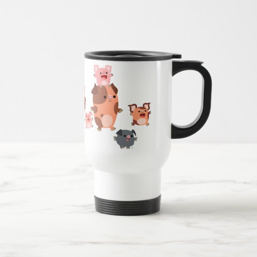 Cute Cartoon Pig Famille Commutateur Mug (Droite)