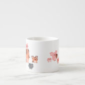 Cute Cartoon Pig Famille Espresso Mug (Devant)