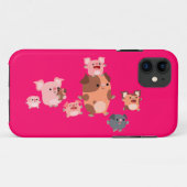 Cute Cartoon Pig Famille iPhone 5/5S Coque (Dos (Horizontal))