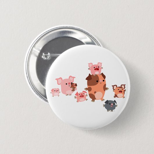 Cute Cartoon Pig Family Button Badge (Voorkant /achterkant)