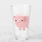 Cute Cartoon Pig Glas (Achterkant)