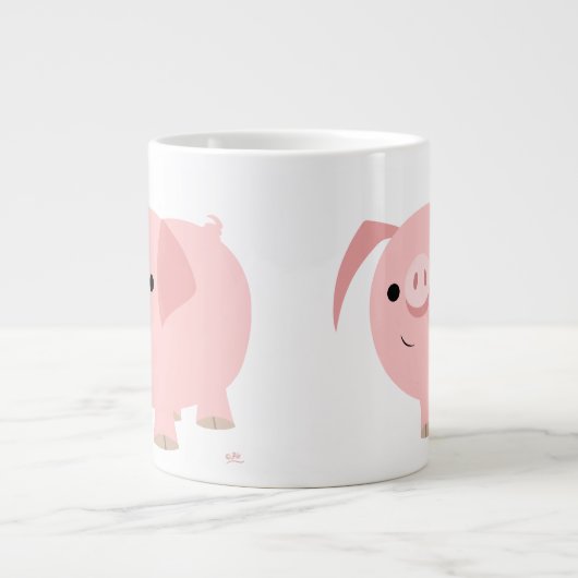 Cute Cartoon Pig Jumbo Mok (Voorkant)