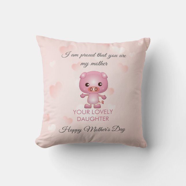 Cute Cartoon Pig Kussen (Voorkant)