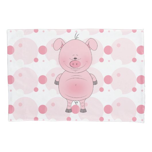 Cute Cartoon Pig Kussensloop (Voorkant)