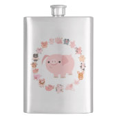 Cute Cartoon Pig Mandala Classic Flask Flacon (Voorkant)