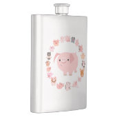 Cute Cartoon Pig Mandala Classique Flacon (Droite)