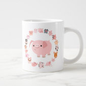 Cute Cartoon Pig Mandala Jumbo Mok (Rechts)