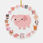 Cute Cartoon Pig Mandala Ornament (Achterkant)