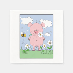 Cute Cartoon Pig Servet